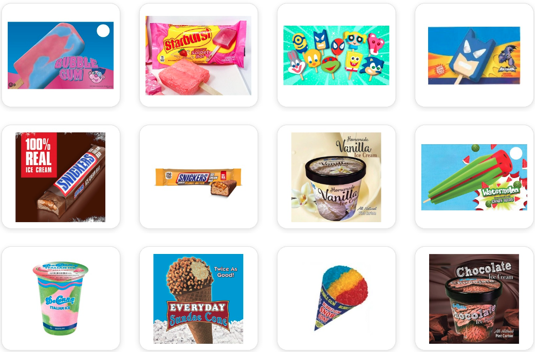 Ice cream catalog selection 1