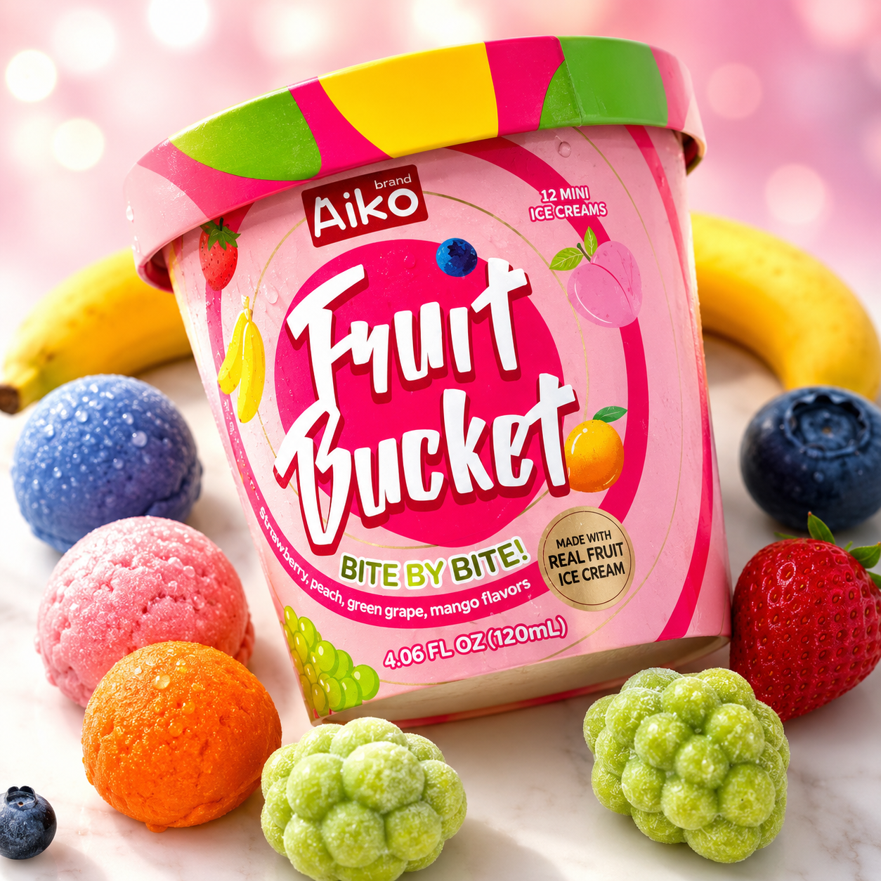 Aiko Fruit Bucket – 12 mini ice creams